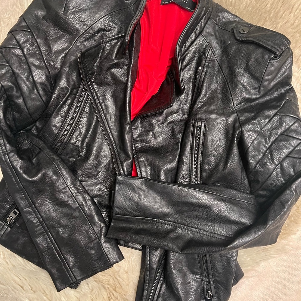 Faux Leather Motorcycle Jacket